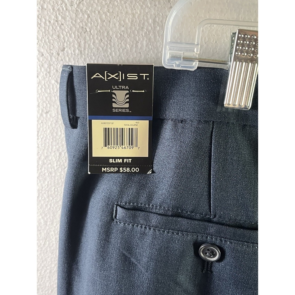 Axist Men's Dress Pants 38/30 Ultra Slim fit Total Eclipse Navy NWT